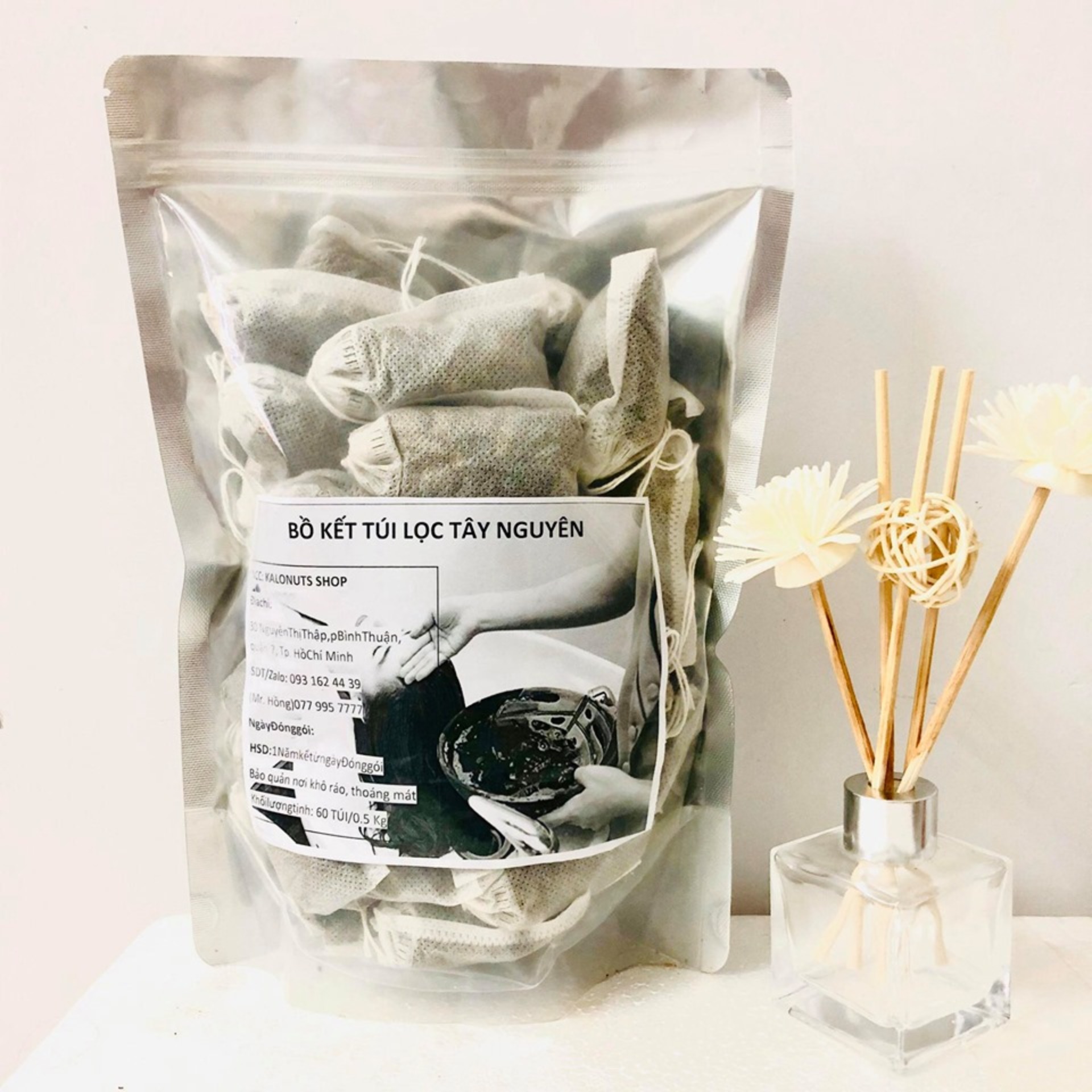 Bồ kết túi lọc nguyên chất (60 gói/500gr)