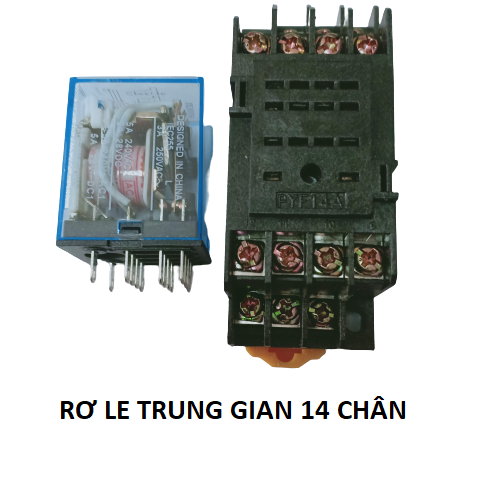 01 rơ le trung gian omron 14 chân 220v - kèm đế