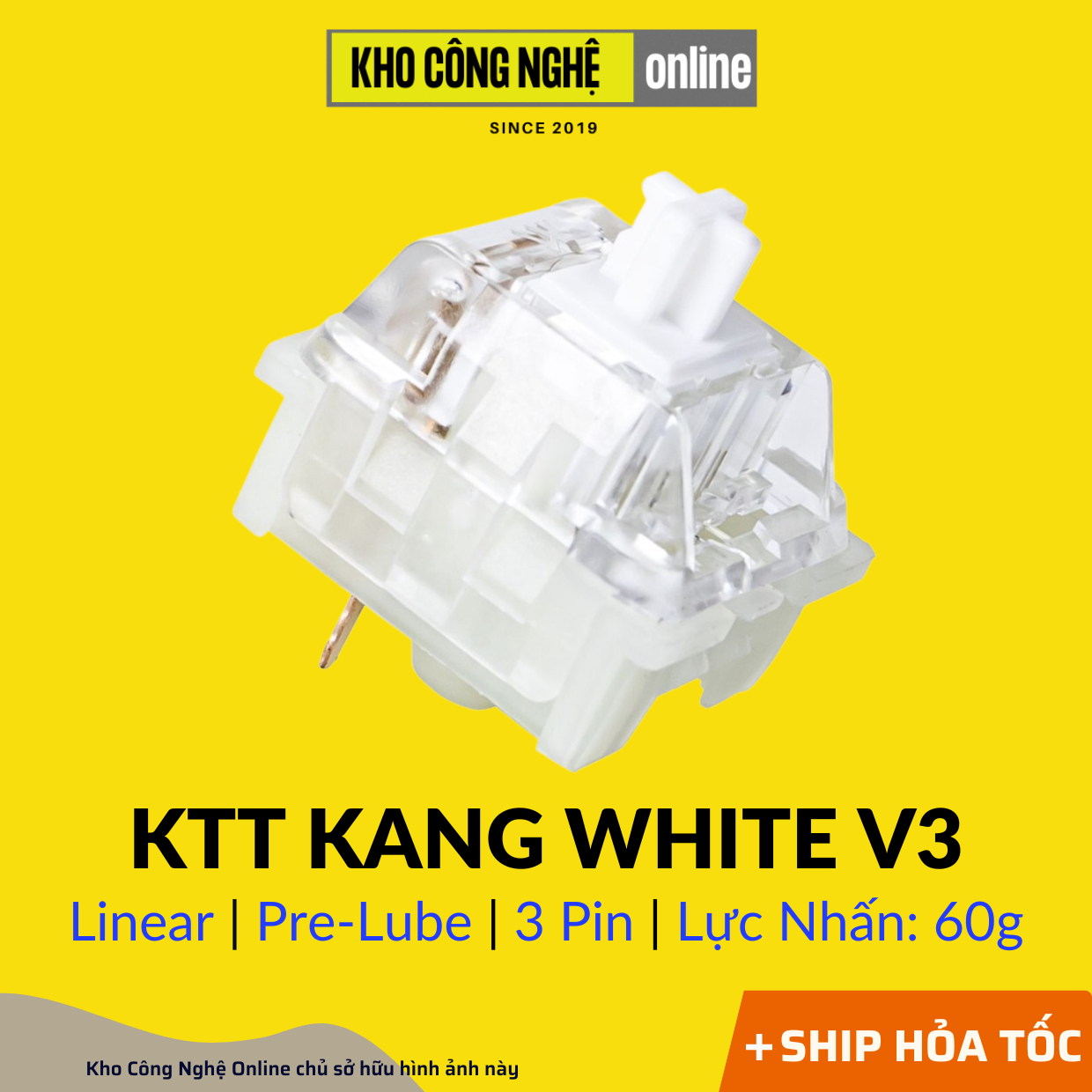 Combo Switch Kang White V3 KTT Kang White V3 Linear dùng cho bàn phím cơ 3 Pin Prelube