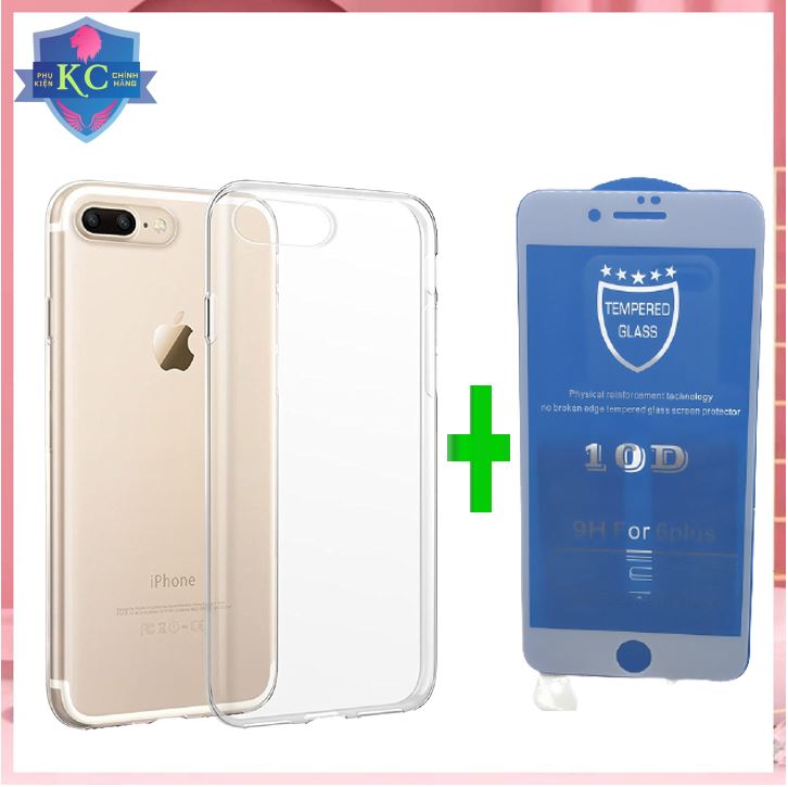 Ốp dẻo silicon - ốp iphone tặng kèm miếng dán cường lực 10d full màn hình- theo ốp