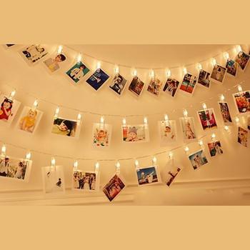 Combo 2 bộ kẹp ảnh đèn led, gồm 40 kẹp ảnh phát sáng và 6 mét dây