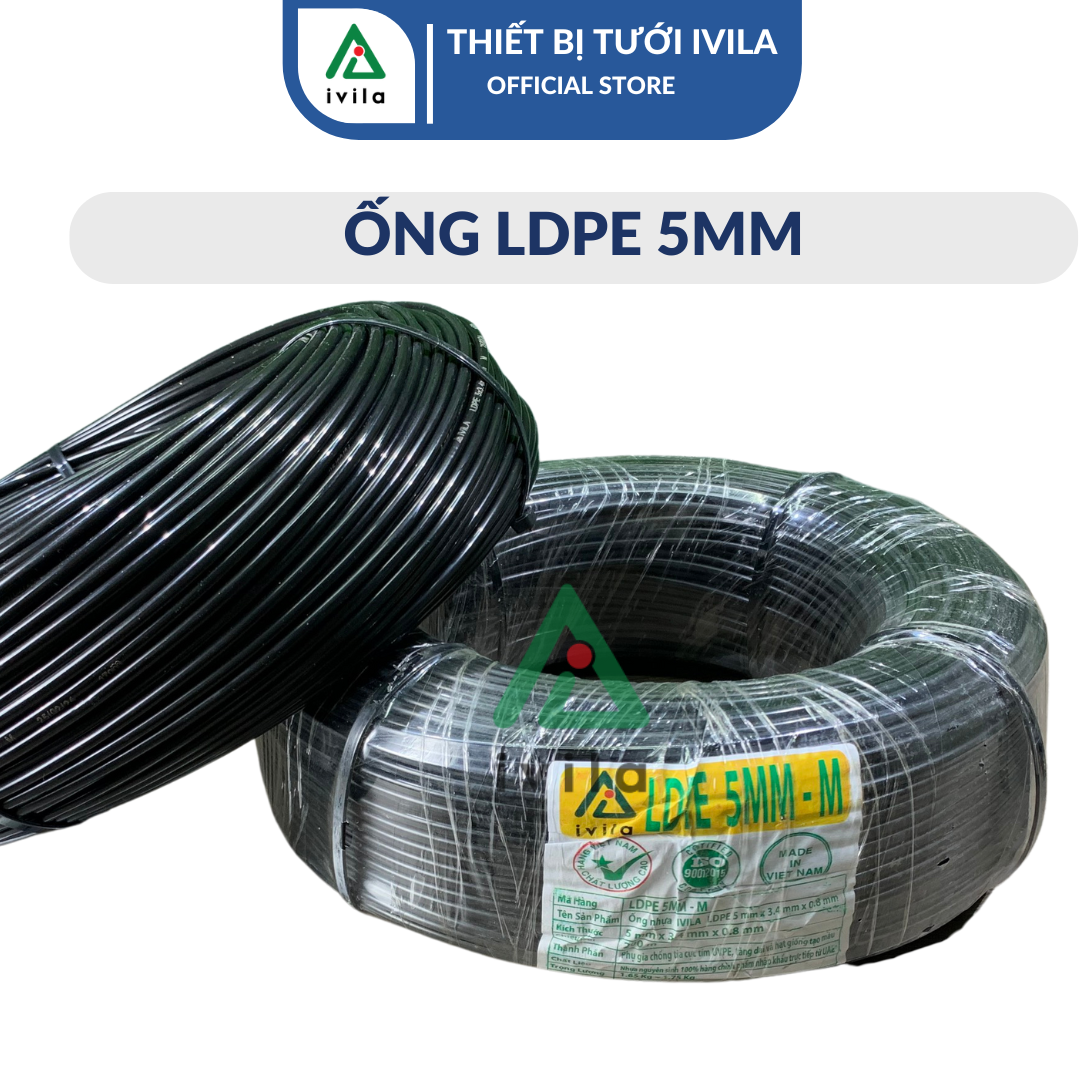 Combo 20m ống ldpe 5mm - ống dẫn nước 5mm - ống pe phi 5 - ống dẫn nước dùng trong hệ thống tưới nhỏ giọt, phun sương - chất liệu 100% nhựa pe nguyên sinh