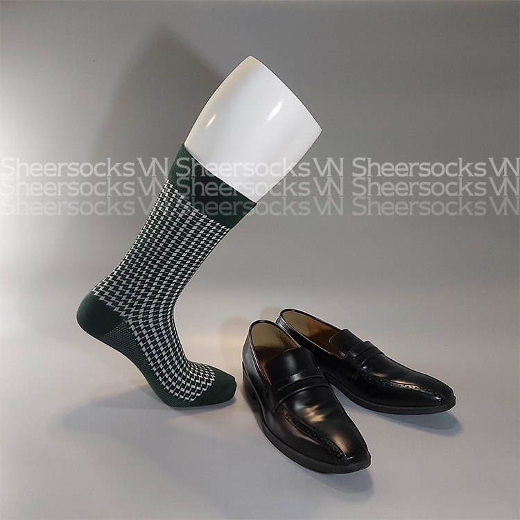 Tất cotton họa tiết Houndstooth
