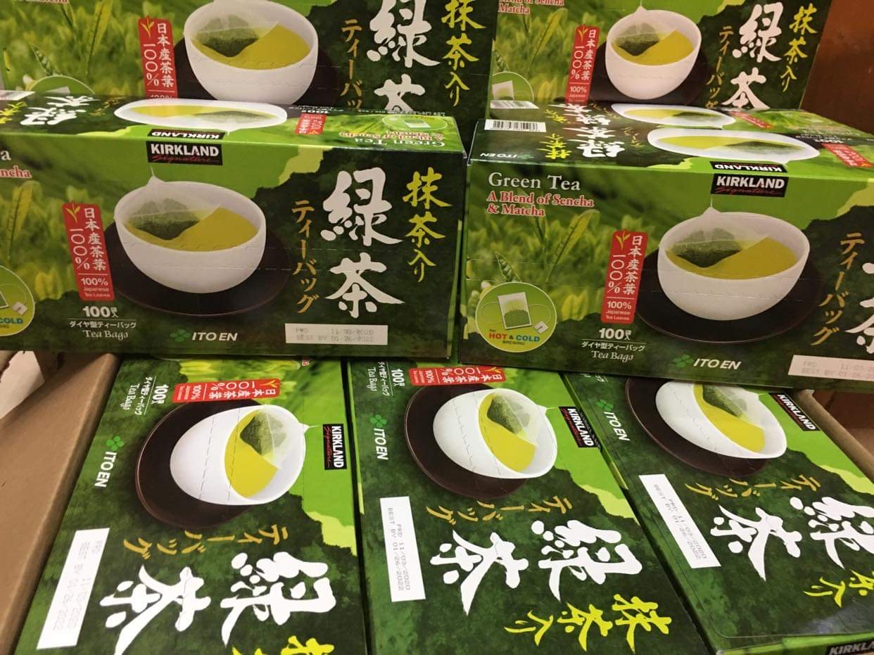 Trà xanh - green tea -kirkland - mua tại siêu thị costco mỹ- 100pcs/box