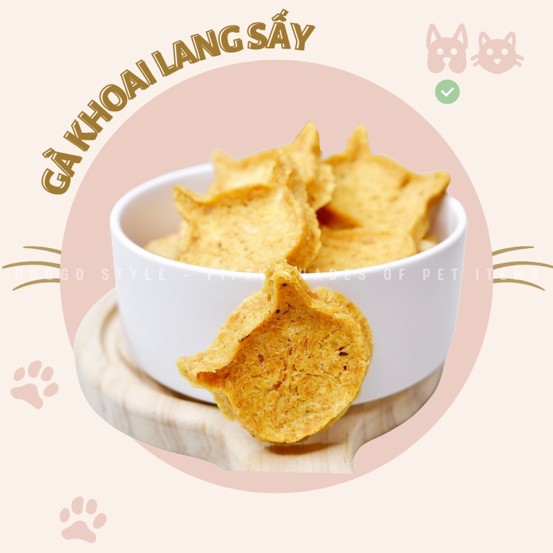 Treat Bánh Thưởng Cho Chó Phi Lê Gà Và Khoai Lang Sấy Khô DOGGO Homemade Không Chất Bảo Quản 50G 100G / Thức Ăn Cho Chó