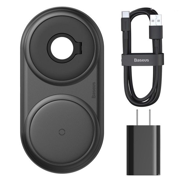 Combo sạc nhanh không dây, đế giữ dây sạc Apple Watch Baseus LV826