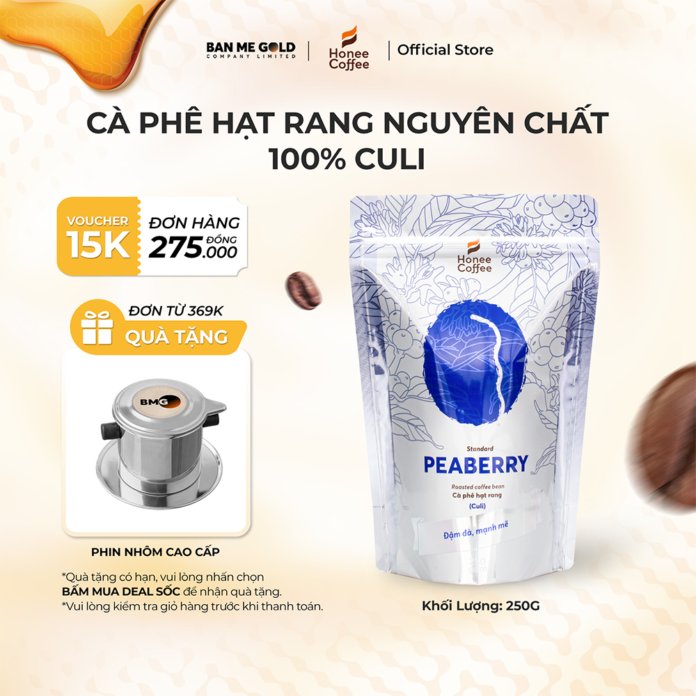 Cà Phê Culi Hạt Rang Mộc (Cơ Bản) - 250g/500g/1kg - Cafe Rang Xay Nguyên Chất Chính Hãng Ban Me Gold - Honee Coffee