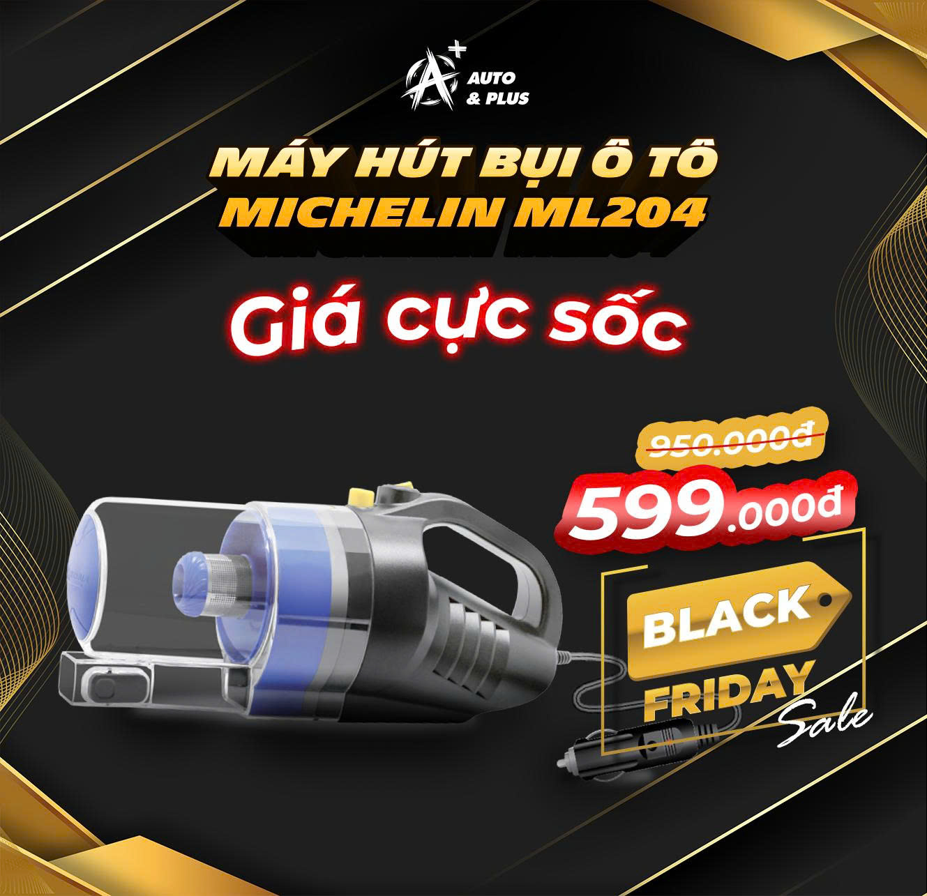 MÁY HÚT BỤI Ô TÔ MINI, CHÍNH HÃNG MICHELIN ML204