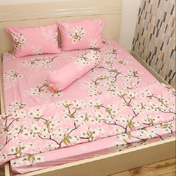 Bộ ga kèm - 2 áo gối - đủ size mẫu hoa mai nhí