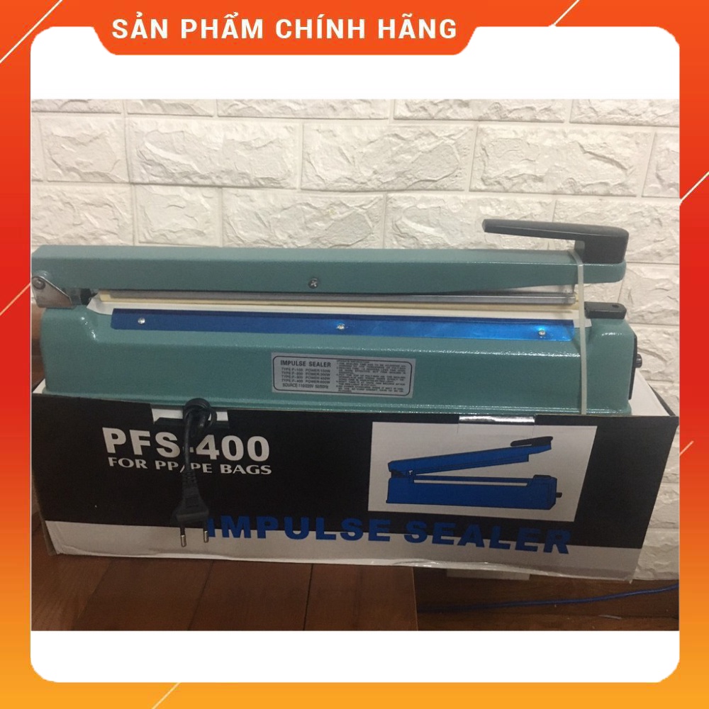 Máy hàn miệng túi dập tay pfs400 vỏ thép dài 40cm, bề rộng mép hàn 2mm-máy đóng gói khang hồng