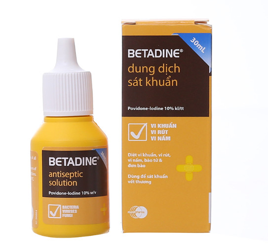 Dung dịch sát khuẩn Betadine 10% ngừa nhiễm khuẩn vết thương chai 30ml