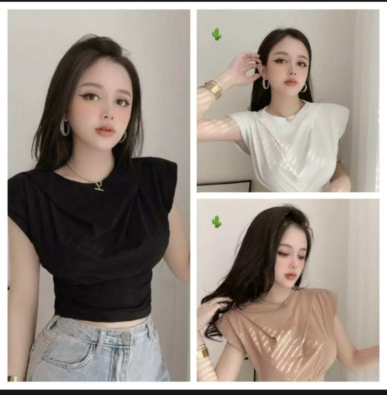 ÁO croptop bo eo tay cánh dơi ,chất vải borip