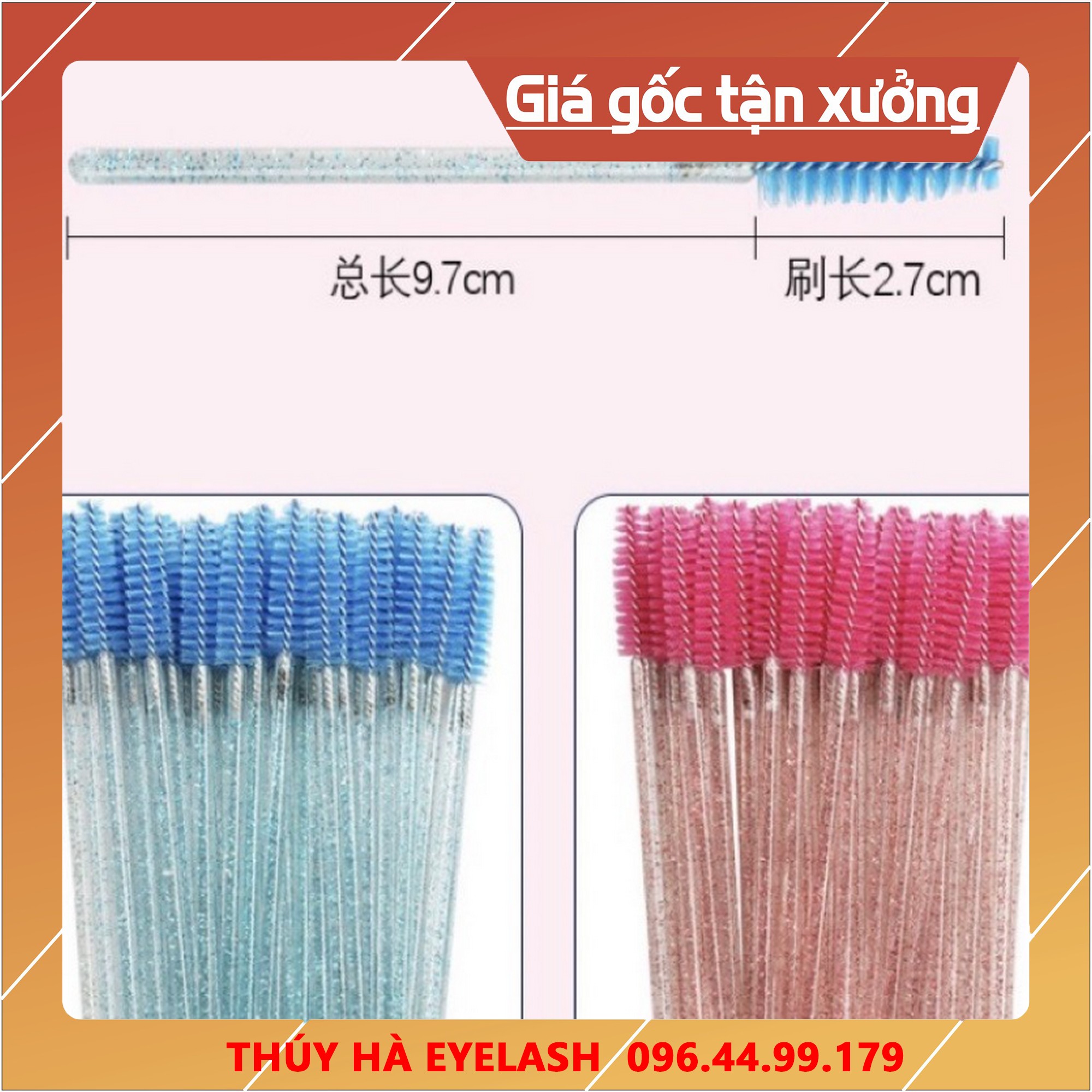 [HCM]Chổi chải mi kim tuyến túi 50 cây_dụng cụ nối mi_THÚY HÀ