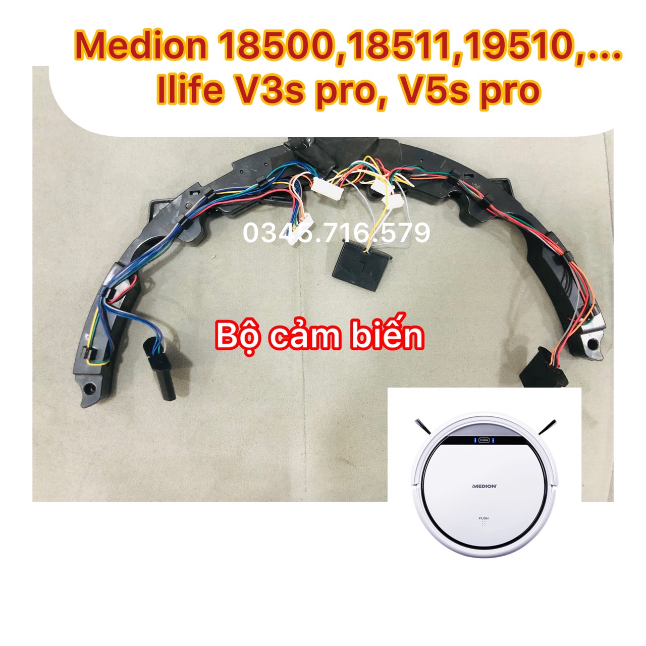 Bộ cảm biến thay thế robot hút bụi medion 18500,19510,18511,... và ilife v3s pro,v5s pro