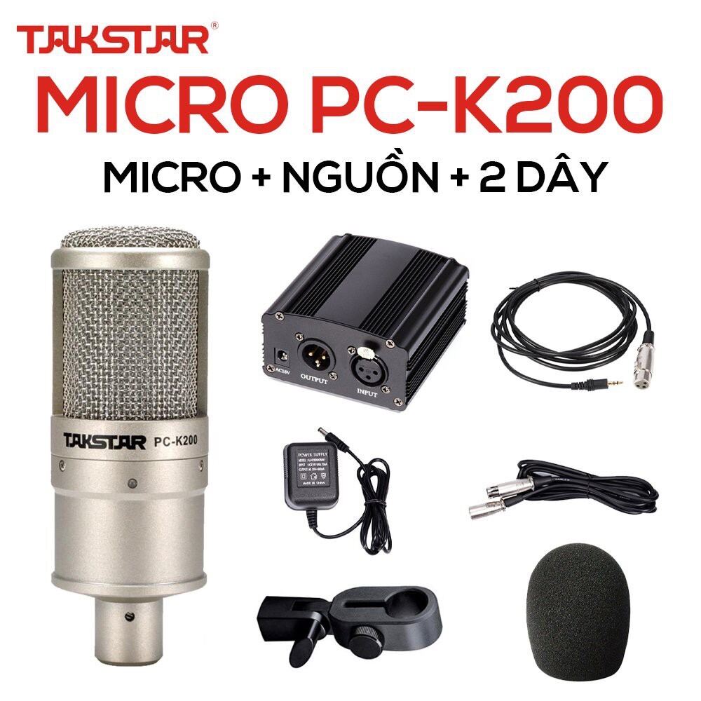 COMBO MIC THU ÂM TAKSTAR PC k200 và NGUỒN 48v