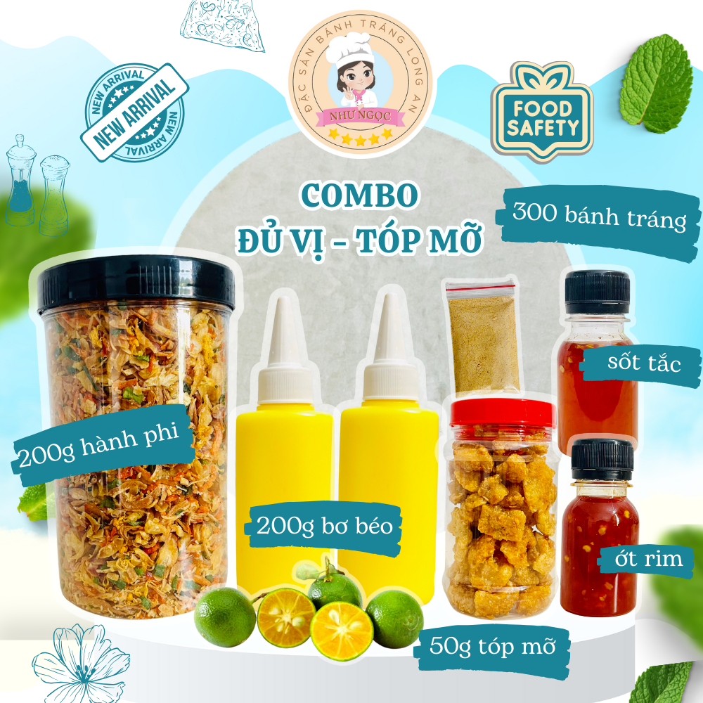 COMBO BÁNH TRÁNG SỐT TẮC + ỚT RIM CỰC CHẤT - Bánh tráng phơi sương - Đồ ăn vặt NHƯ NGỌC - BÁNH TRÁNG PHƠI SƯƠNG + BƠ BÉO SIÊU NGON + MUỐI TÉP HÀNH PHI + ỚT RIM + SỐT TẮC - SIÊU NGON - SIÊU TIẾT KIỆM