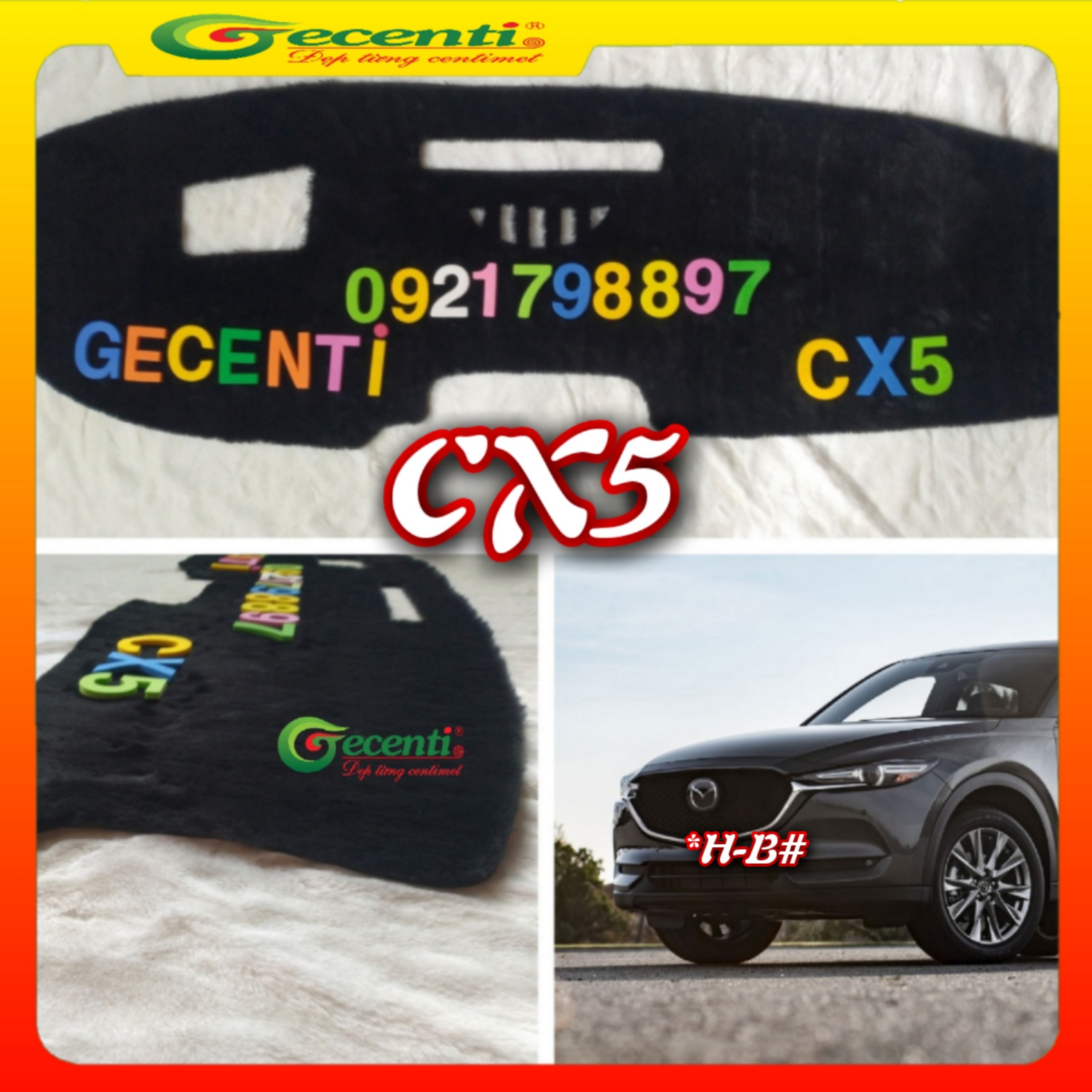 Thảm taplo lông thú cao cấp MAZDA CX5 có HUD -Thương hiệu GECENTI
