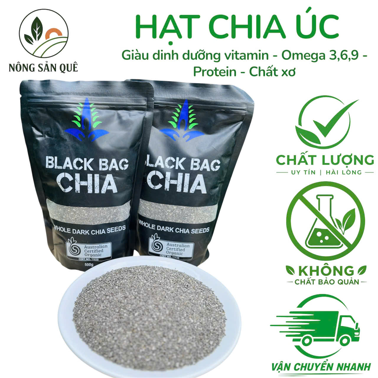 [ ẢNH THẬT ] Hạt chia chuẩn Seeds ăn kiêng, giảm cân 500gr