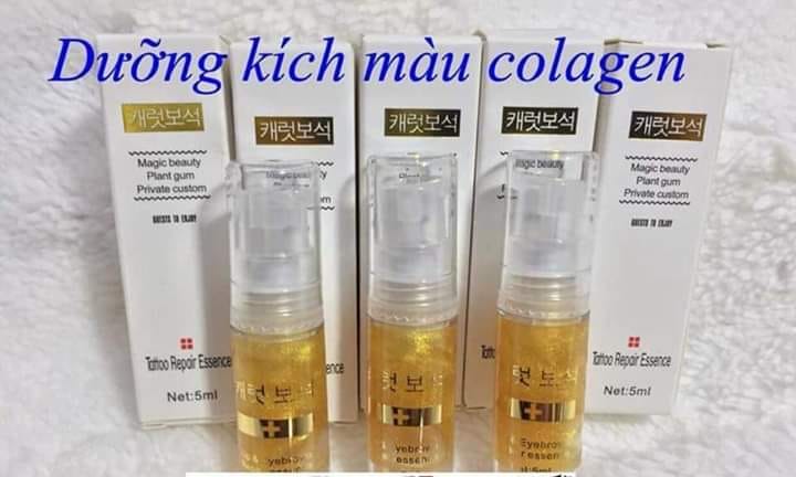 Dưỡng tinh chất collagen vàng Hàn Quốc chăm sóc mày môi phun xăm