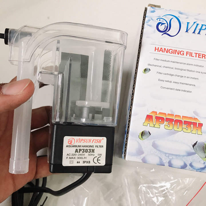 Máy lọc thác mini, lọc nước ap 303h 5w cho hồ cá cảnh, bể thủy sinh