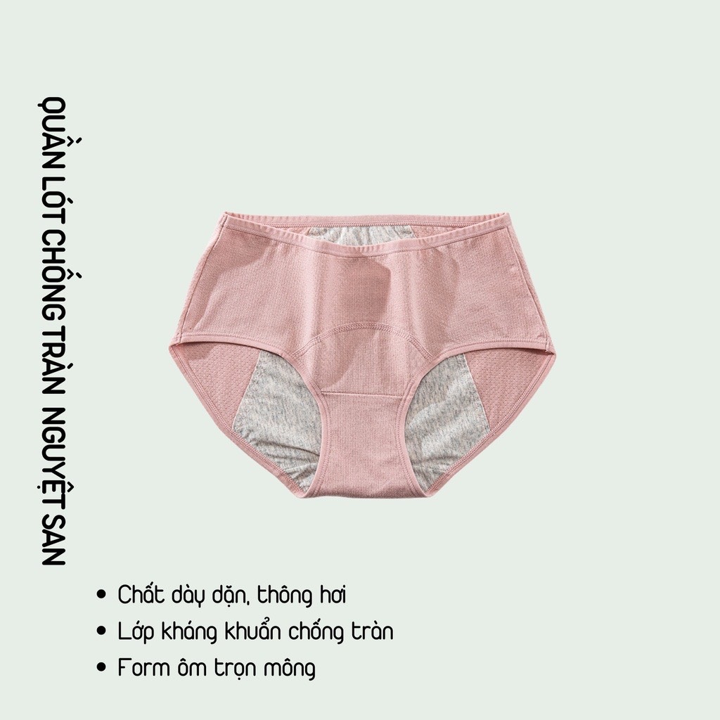 Quần Lót Khánh Khuẩn Chống Tràn Nguyệt San Thông Hơi An Toàn Cho Nữ (WL111)