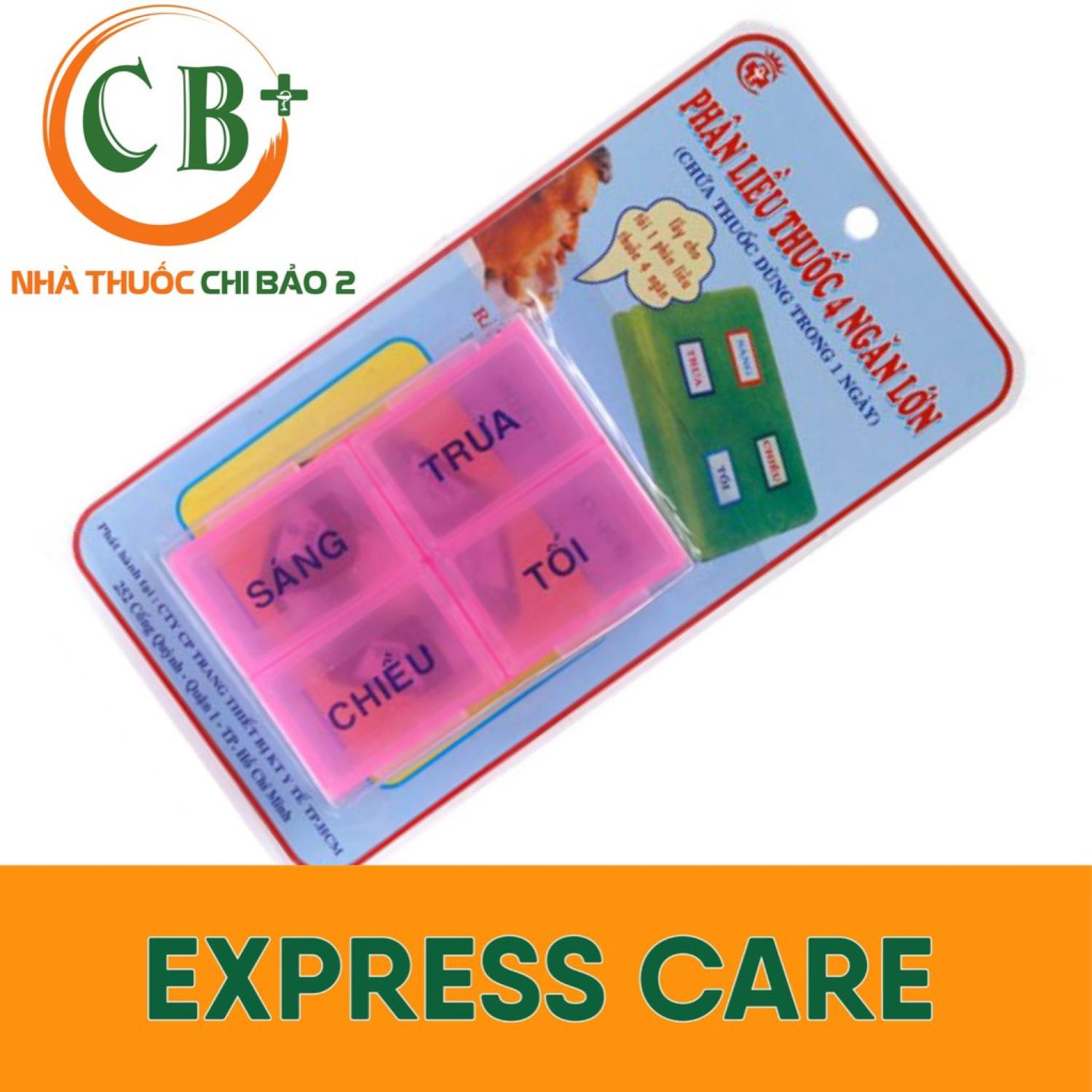 Hộp chia thuốᴄ 4 ngăn lớn-Hộp chia thuốᴄ uống theo ngày tiện lợi.
