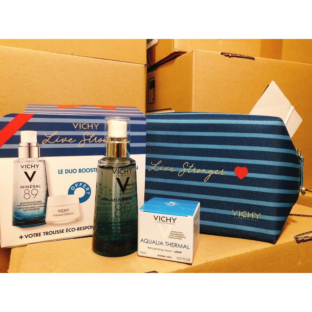 Set Serum Vichy Mineral 89 Tặng Kem Dưỡng Aqualia Thermal 15ml