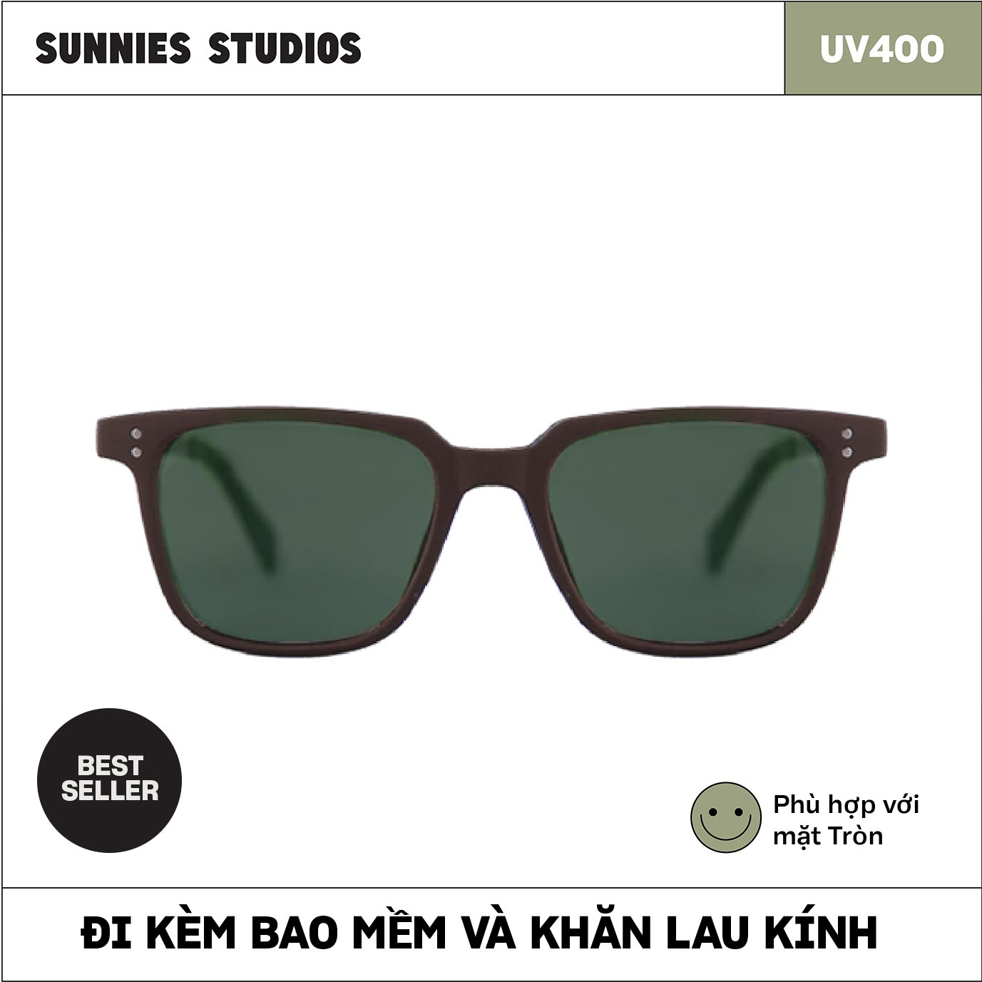Kính mát Sunnies Studios Gọng Vuông Henrick in Mantis