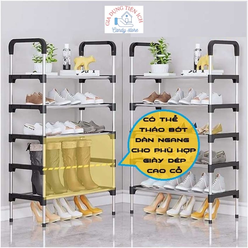 Kệ Giày Dép inox 5 Tầng Loại 1, Giá để Giày Dép 5 Tầng Hàn Quốc,Chắc Chắn, Đa Năng, Dễ Dàng Để Lắp Hoặc Tháo Rời-Gia Dụng Giá Sỉ Candy
