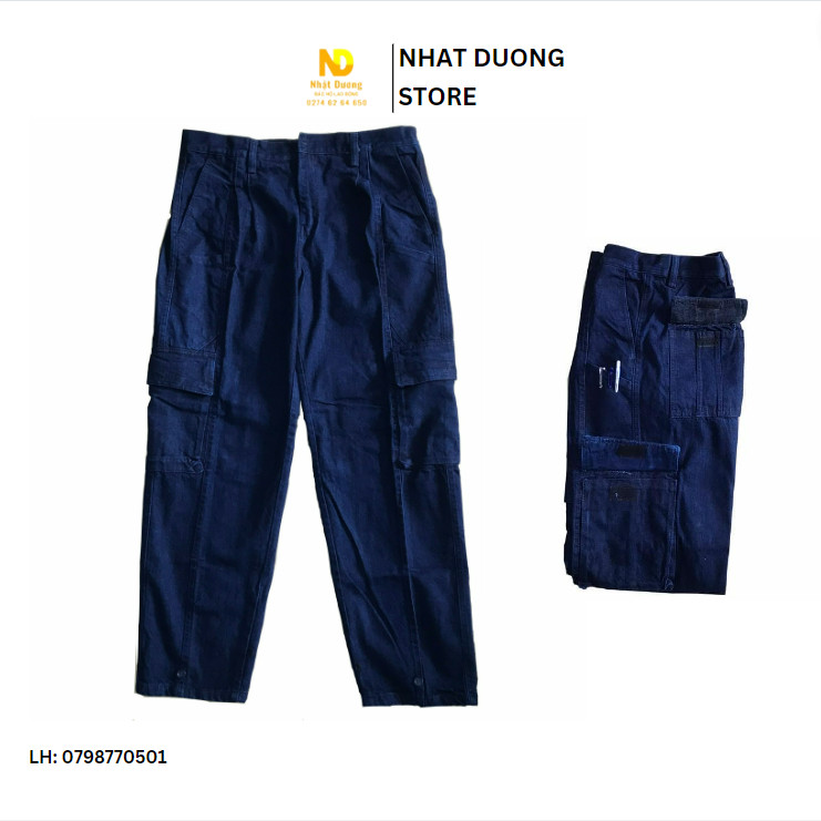 Quần lao động vải Jean thợ hàn thợ điện, quần vải bò lao động, quần bảo hộ vải jean loại cao cấp mềm mịn.
