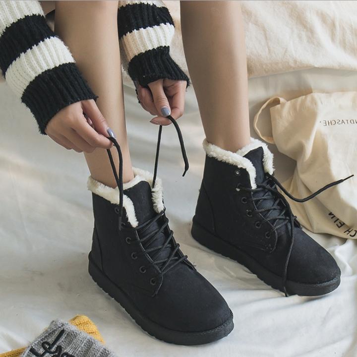 Boot Nữ, Bốt Nữ Mùa Đông, Bốt Lông Du Lịch Mùa Đông Siêu Ấm