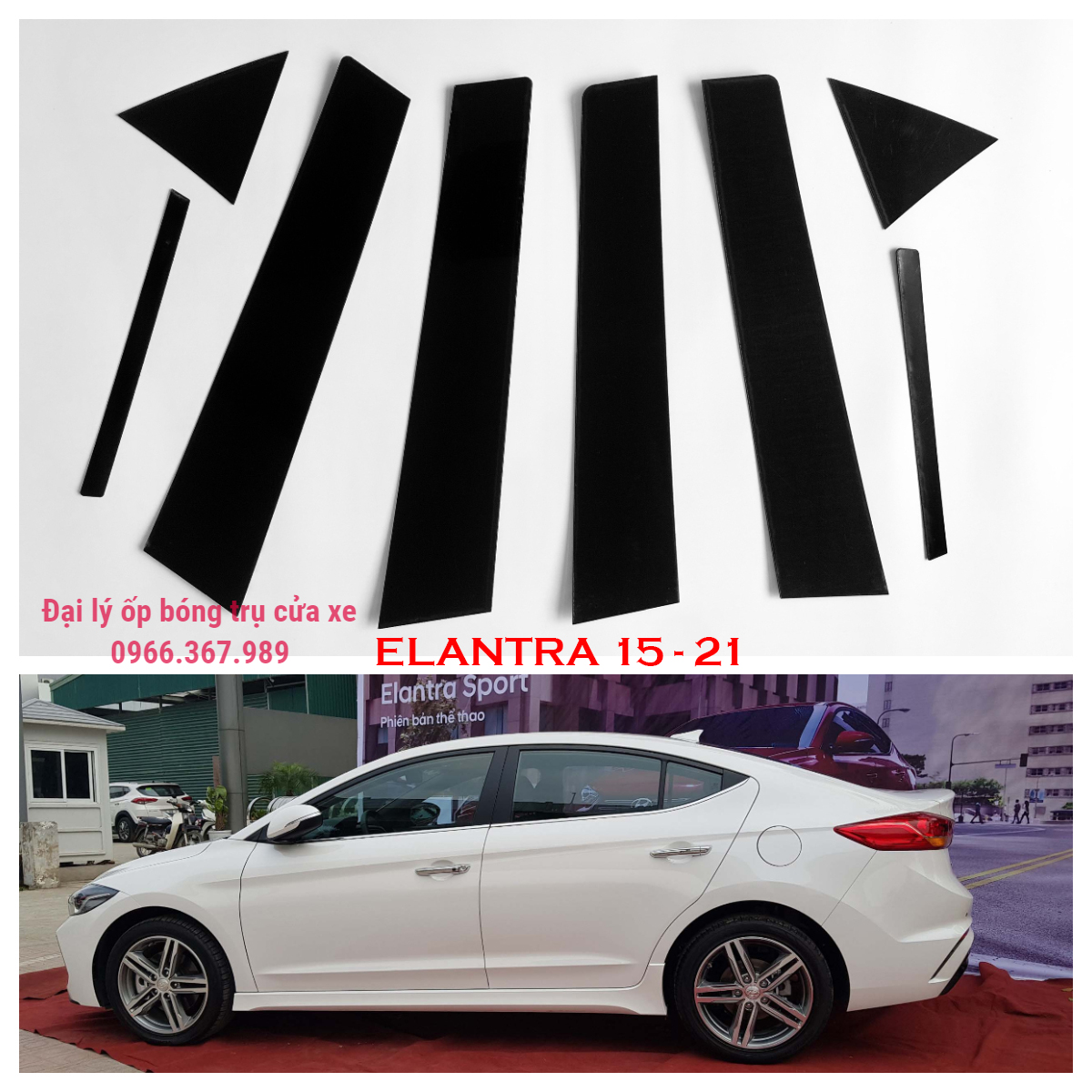 Ốp bóng trụ cửa xe ô tô Hyundai Elantra