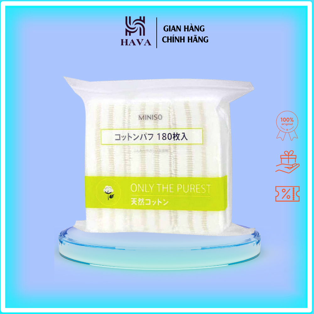 Bông tẩy trang miniso 180 miếng lau mặt - tẩy trang