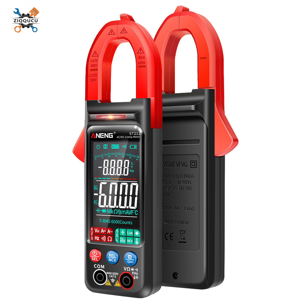 Diymore dốc aneng st211 st212 Đồng hồ kẹp đo điện kỹ thuật số NCV Ohm kiểm tra 6000 đếm vạn năng DC/AC dòng điện áp xe đồng hồ đo amp Hz lớn nhiều màu sắc màn hình