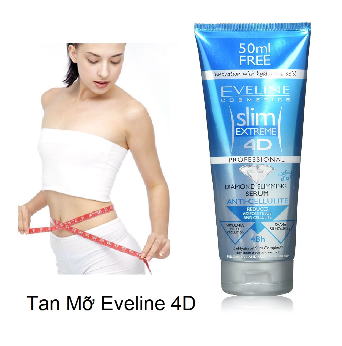 Kem tan mỡ kim cương eveline slim extreme 4d 250ml