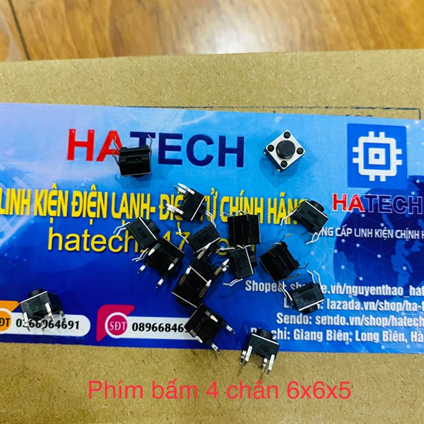 Nút nhấn phím bấm 4 chân 6x6x5 túi 50 chiếc
