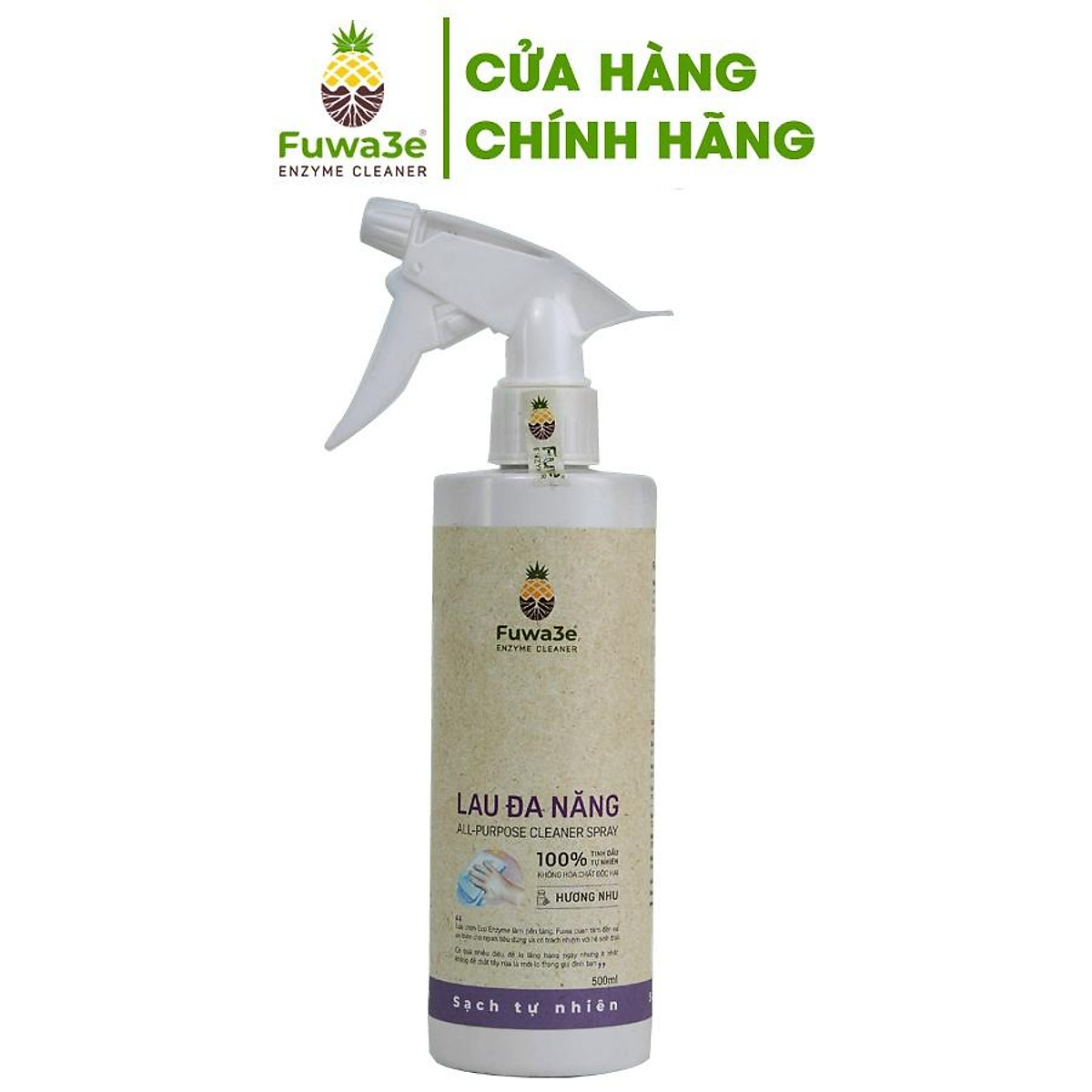 Bình xịt tẩy lau đa năng Fuwa3e hương nhu 500ml lau kính lau bếp và nhiều bề mặt