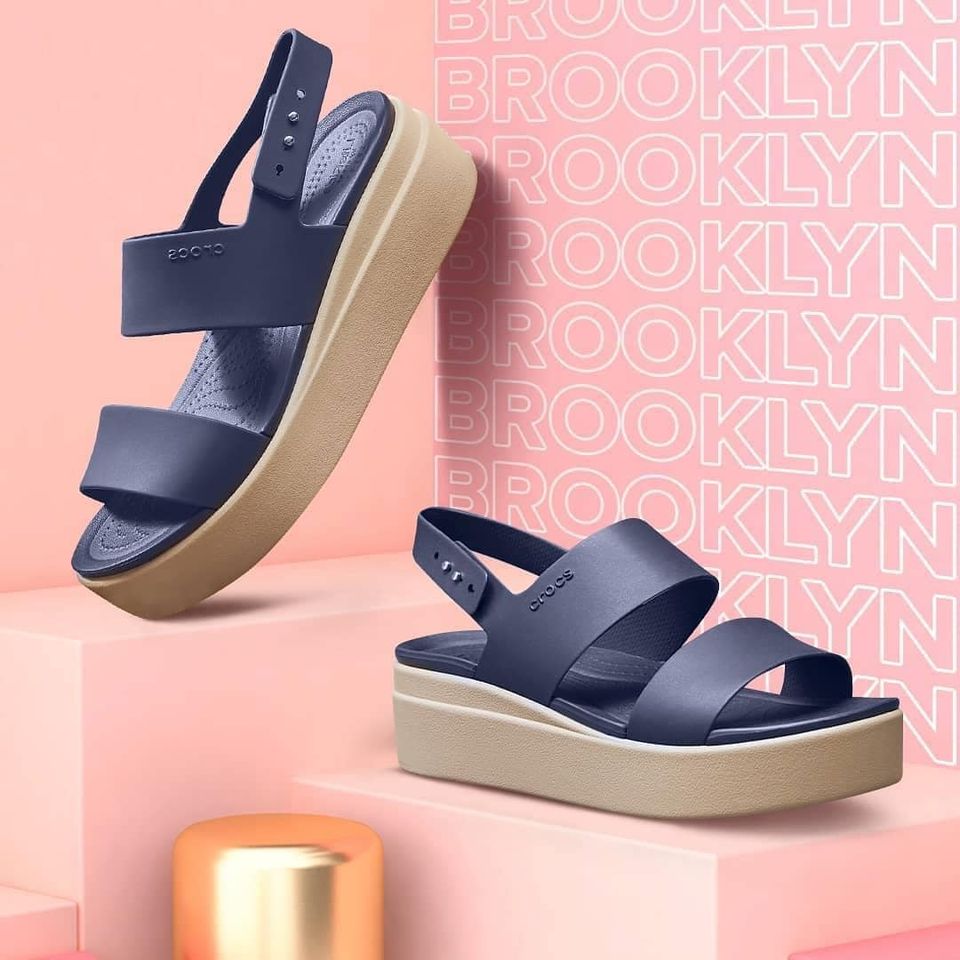 Sandal Brooklyn đế xuồng cao 5cm cho nữ - Màu xanh navy