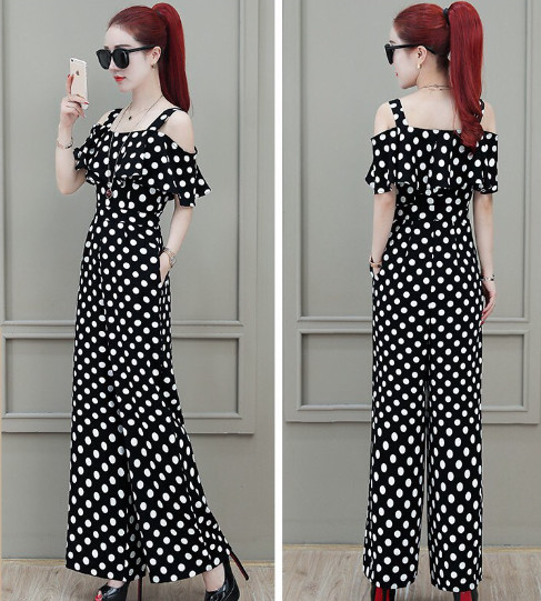 Jumpsuit dài chấm bi sang chảnh nhiều size form thiết kế