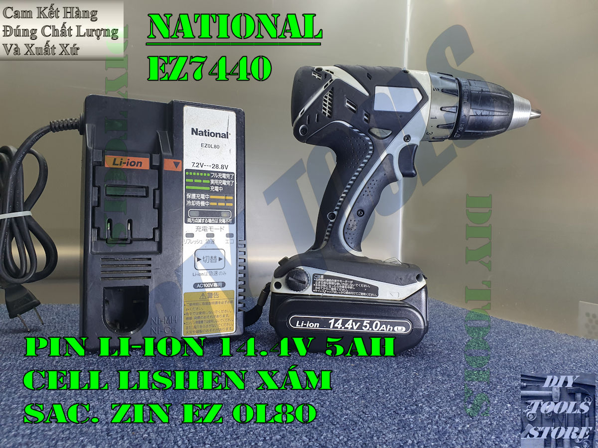 [HCM]Máy Khoan Pin National EZ7440 14.4V 5AH :Auto Lock Nội Địa Nhật Nội Thất Nguyên Zin Như Mới Ngoại Hình Mới Trên 95% Hoạt Động Ổn Định Full Chức Năng(DIY TOOLS)(Máy Khoan Cầm Tay Dùng Pin)