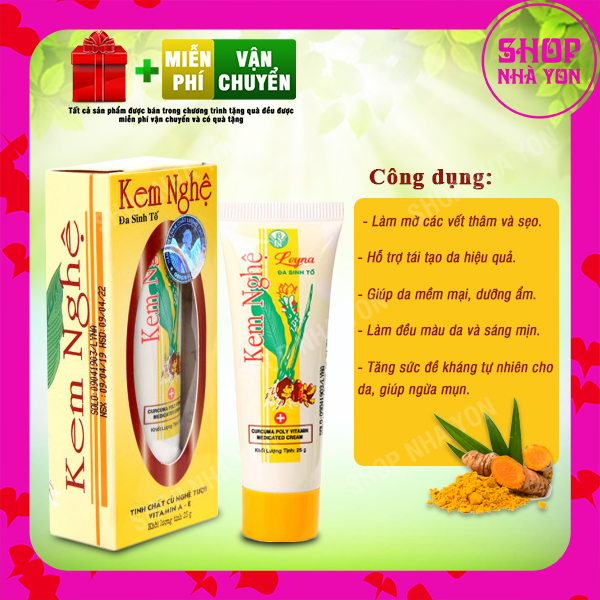 Kem nghệ đa sinh tố Thorakao làm mờ sẹo mụn tái tạo da - Kem nghệ Leyna của Thorakao 25g