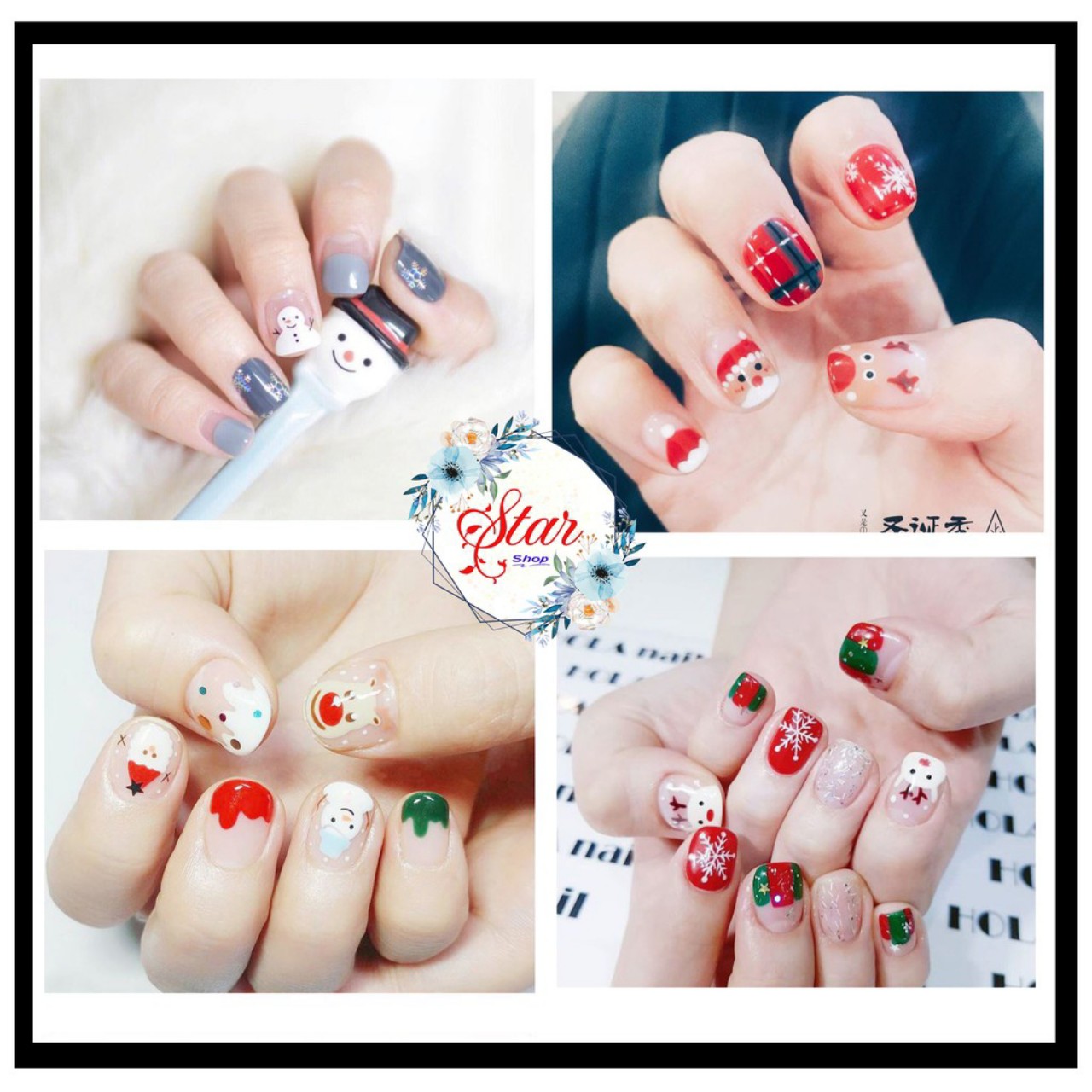 Nail No-el Siêu Kute ❌❌ 3D nail stickers ( Tặng Dũa Móng Tay )