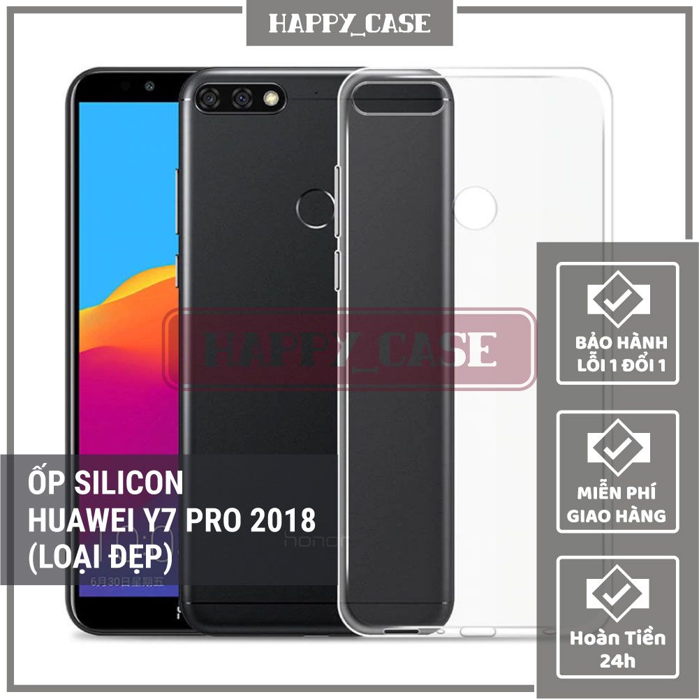 Ốp lưng điện thoại huawei y7 pro 2018 thin transparent silicon