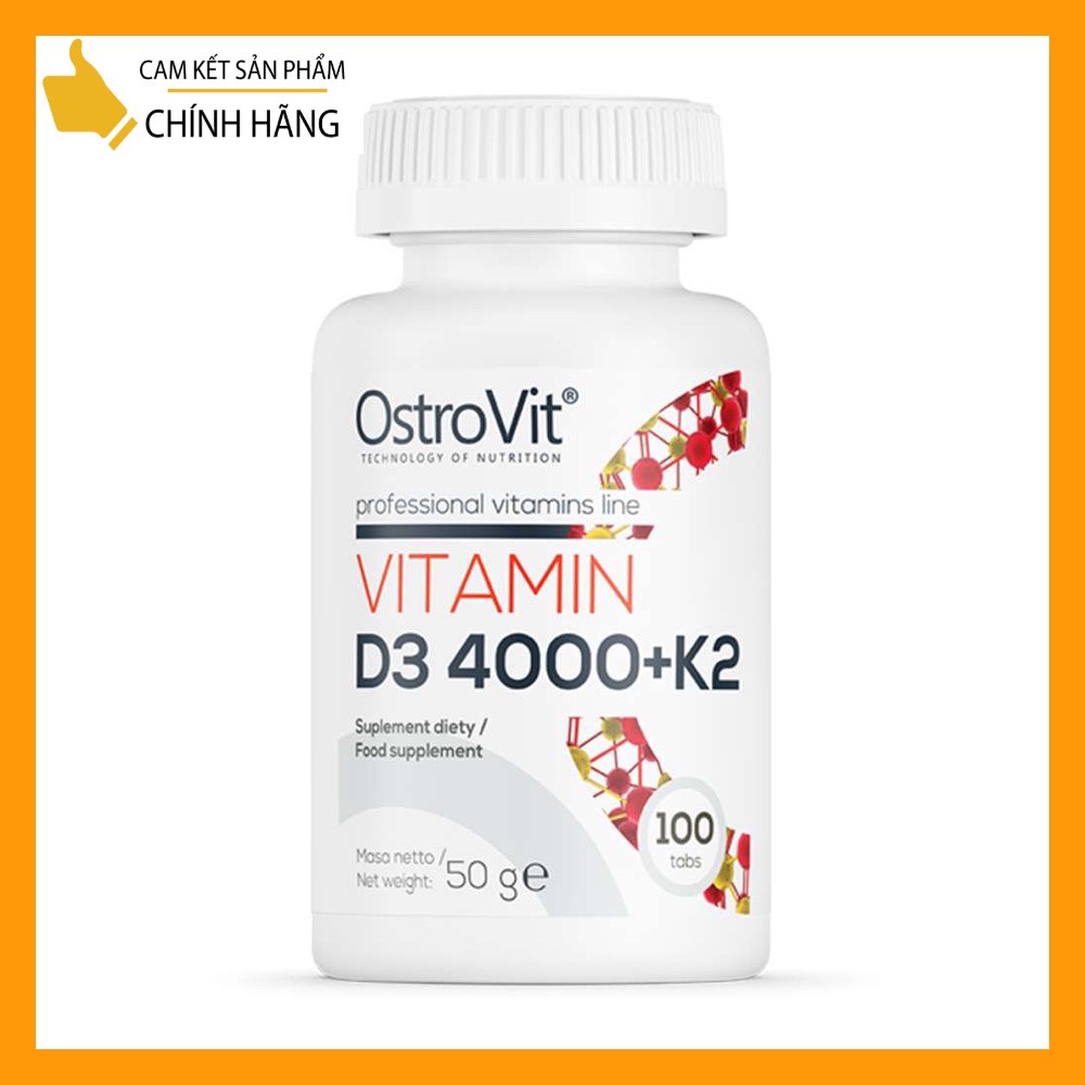 Thực phẩm bổ sung ostrovit vitamin d3 4000 + k2 110 viên - chính hãng