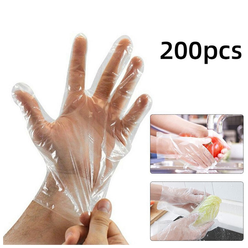 Hộp 200 cái găng tay bao tay nilon dùng 1 lần tiện dụng