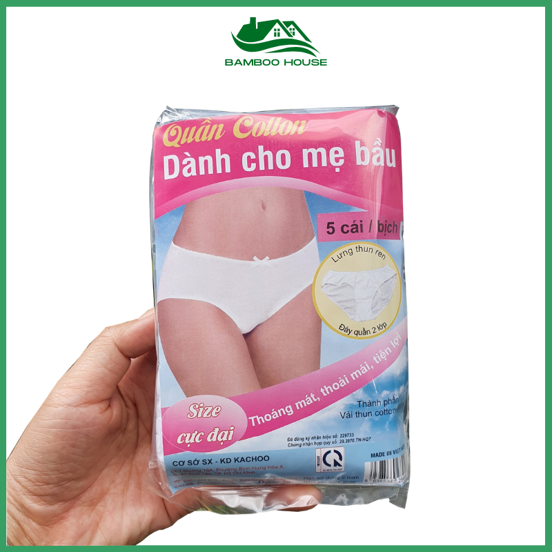 Set 5 Cái Quần lót bầu Cotton mặc một lần, tái sử dụng được/ Quần lót mẹ bầu tiện lợi từ 70 - 80kg