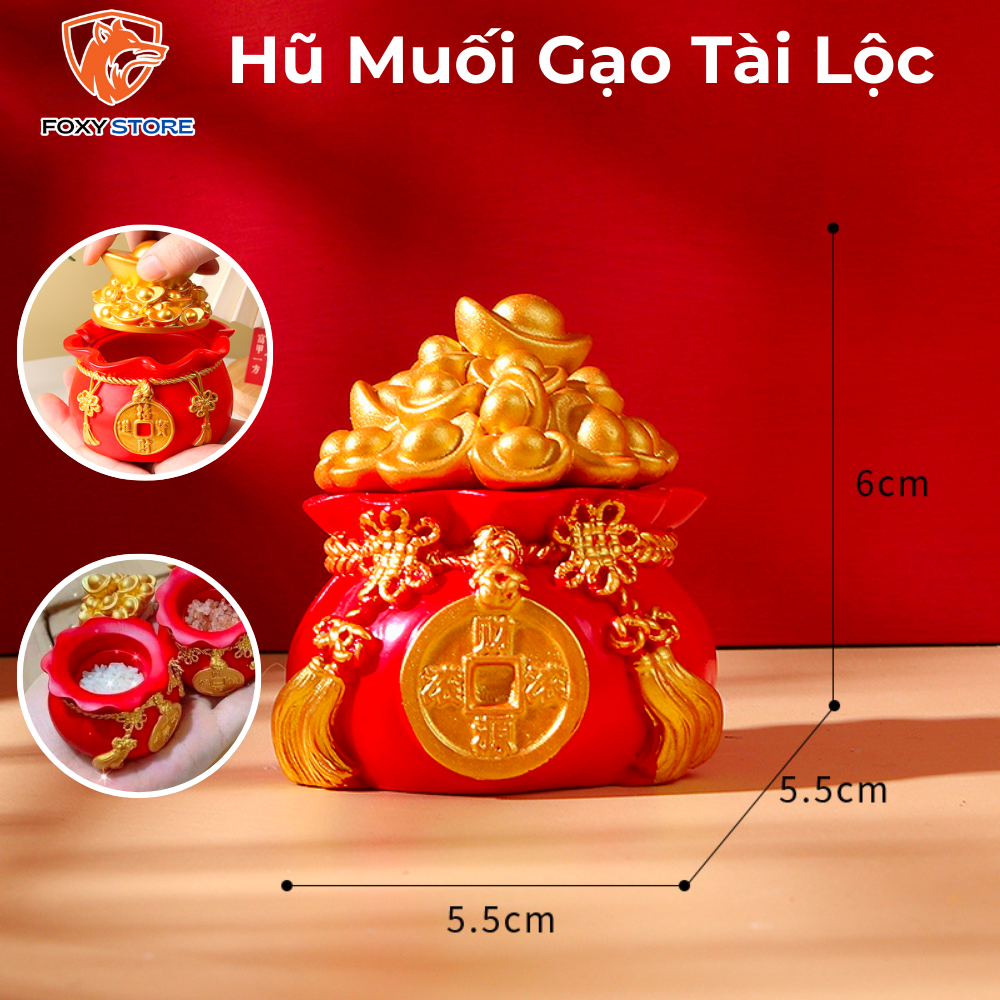 Hủ muối gạo ban thần tài - hủ đựng gạo vàng thần tài - hủ vàng tài lộc Hũ đựng gạo muối nước thần tài chum chiêu tài tộc may mắn