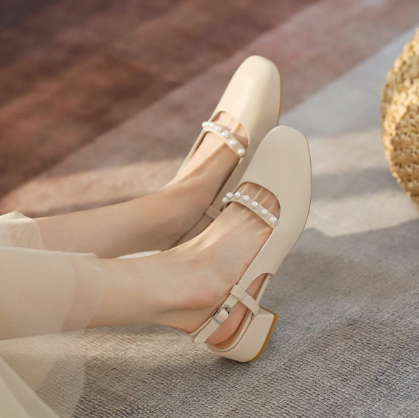 Giày búp bê quai ngọc style tiểu thư đế 3cm G055