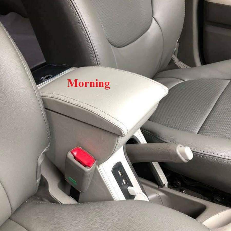 Hộp tỳ tay kia morning 2015-2020 gỗ liền đế 2 màu đen ghi