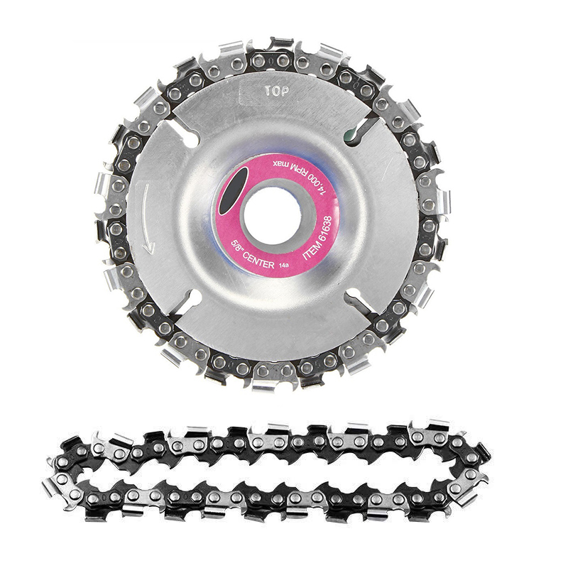 Lưỡi Cưa Xích Cắt Gỗ Gắn Cho Máy Mài Cầm Tay - Đĩa Cưa Xích Tròn 4 inch - Đĩa Phay Gỗ - Lưỡi Cắt Điêu Khắc Gỗ
